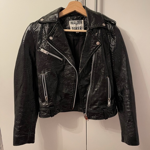 SALE WALTERBAKER LEATHER JACKET IN SNAKESKIN - Picture 1 of 5